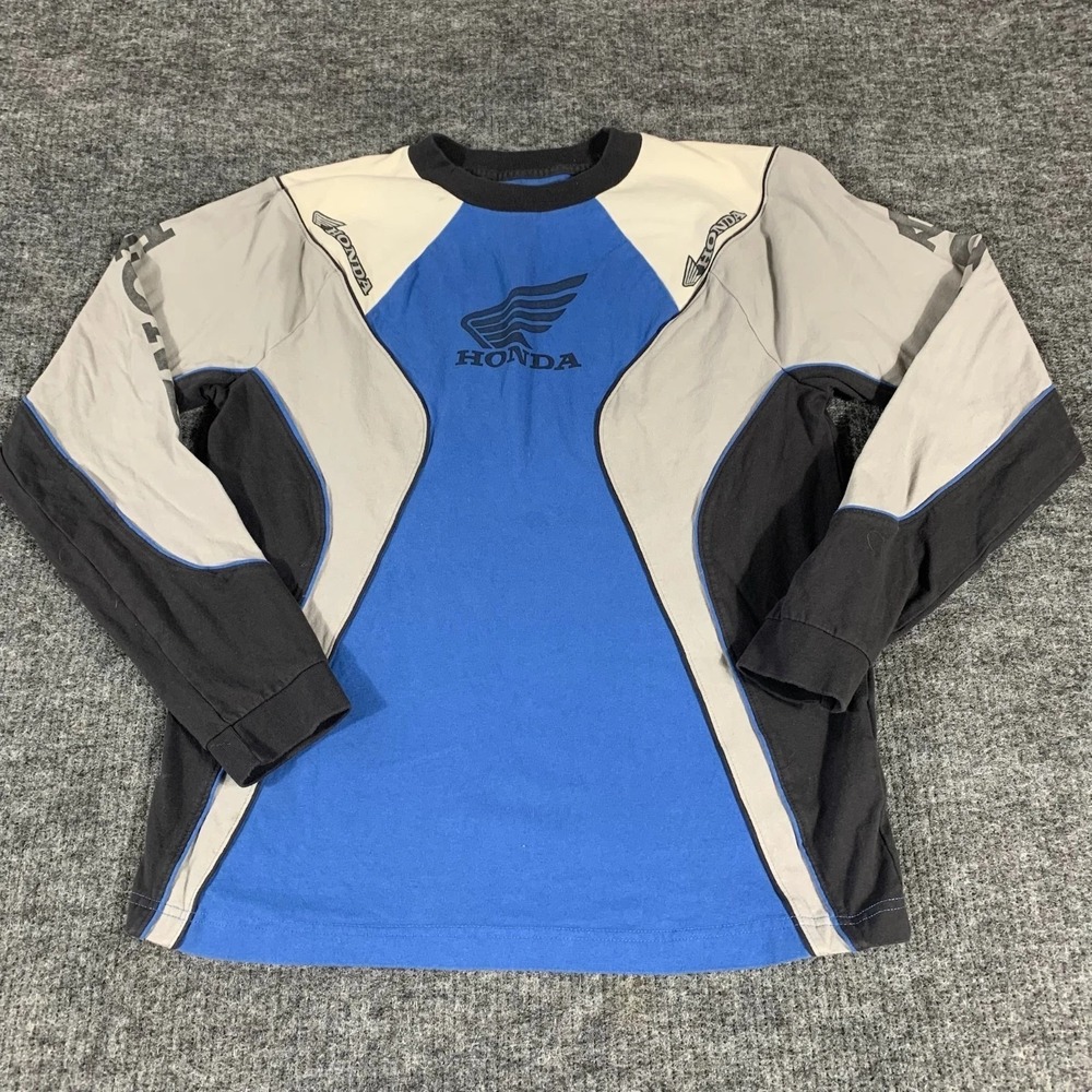 Hollister Honda T Shirt Mens M Blue Dirt Biking Moto Racing Boxy Heavyweight